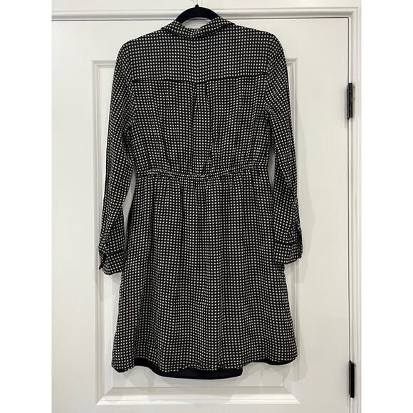 Madewell | Silk Cinema Dress Mini-Houndstooth Size 6 - Picture 5 of 6